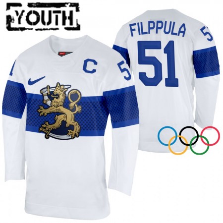 Finland Valtteri Filppula 51 2022 Winter Olympics Wit Authentic Shirt - Kinderen